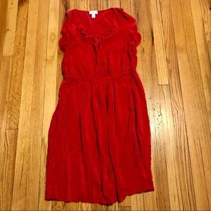 Red silk dress